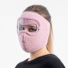 Windproof Face Warm Mask; Winter Ski Breathable Masks Fleece Face Shield Caps With HD Goggles Anti-fog Cycling Balaclava