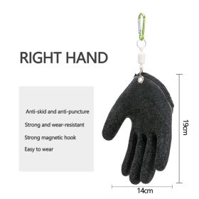 Fishing Gloves Anti-Slip Protect Hand from Puncture Scrapes Fisherman Professional Catch Fish Latex Hunting Gloves Left/Right (Color: Right1, Ships From: CN)