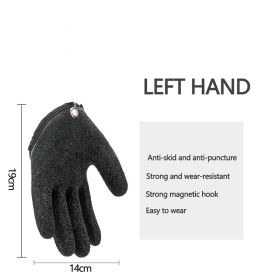 Fishing Gloves Anti-Slip Protect Hand from Puncture Scrapes Fisherman Professional Catch Fish Latex Hunting Gloves Left/Right (Color: Left, Ships From: CN)