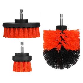 3Pcs/Set Drill Brush Power Scrubber Cleaning Brush for Car Carpet Wall Tile Tub Cleaner Combo (Color: Red)