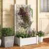 Outdoor Planter Box Self-Watering Raised Garden Bed Trellis with Water Level Indicator