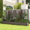 Outdoor Planter Box Self-Watering Raised Garden Bed Trellis with Water Level Indicator