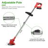 Electric Cordless Grass Trimmer Rechargeable Lawn Mower Weed Cutter with Alloy Saw Blade 2 Alloy Blades 5 Plastic Blades 2 Rechargeable Batteries Gogg